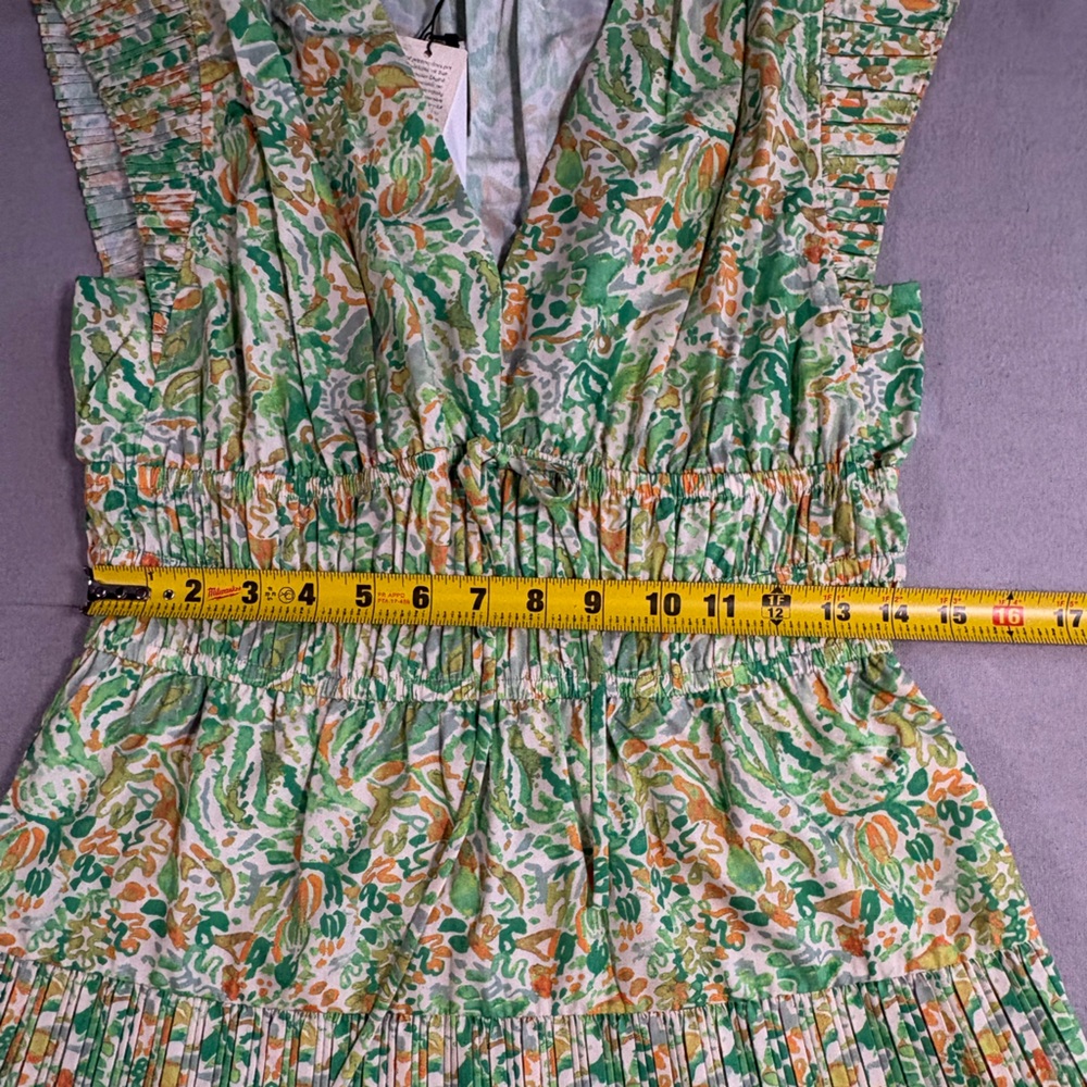 Anthropologie Current Air Floral Garden Sage Mix Print Pleated Size Small NWT - Picture 4 of 10